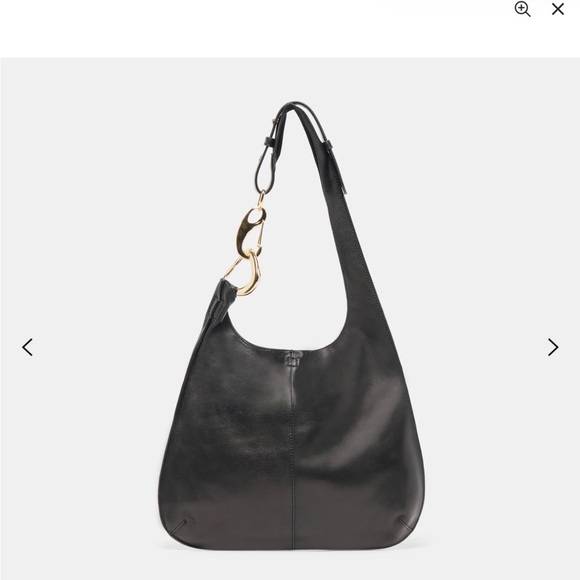 Dolce Vita Handbags - Dolce Vita Sleek Black Leather Shoulder Bag w Gold Accent, adjustable strap
